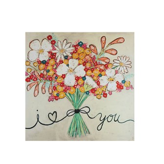 I Love You Floral Canvas Wall Decor - Picture Frames & Wall