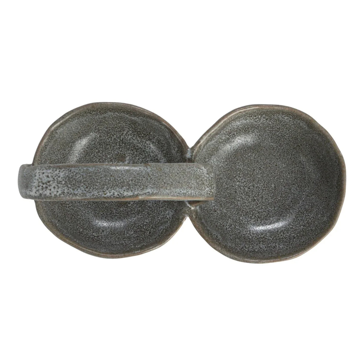 Black granite knobs for the Stoneware Double Bowl Handle enhancing functionality and style