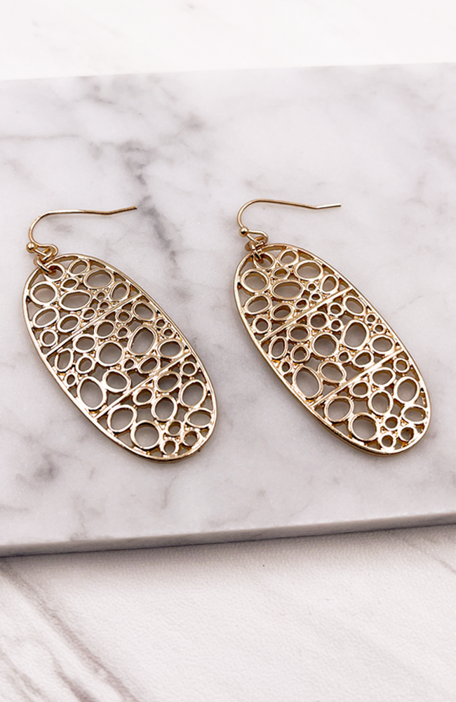 Bubbles Oval Earrings - Gold - Earrings