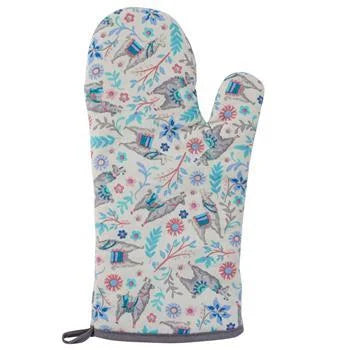 Floral pattern Llama Oven Mitt and Pot Holder Set for stylish kitchen protection