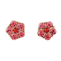 Pink floral-shaped stud earrings with rhinestones from Treasure Box Earrings - Daisy