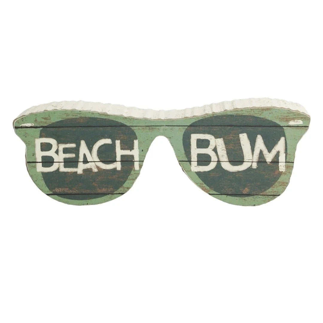 Sunglasses with beach written on them from the Beach Bum Chunky Sitter collection