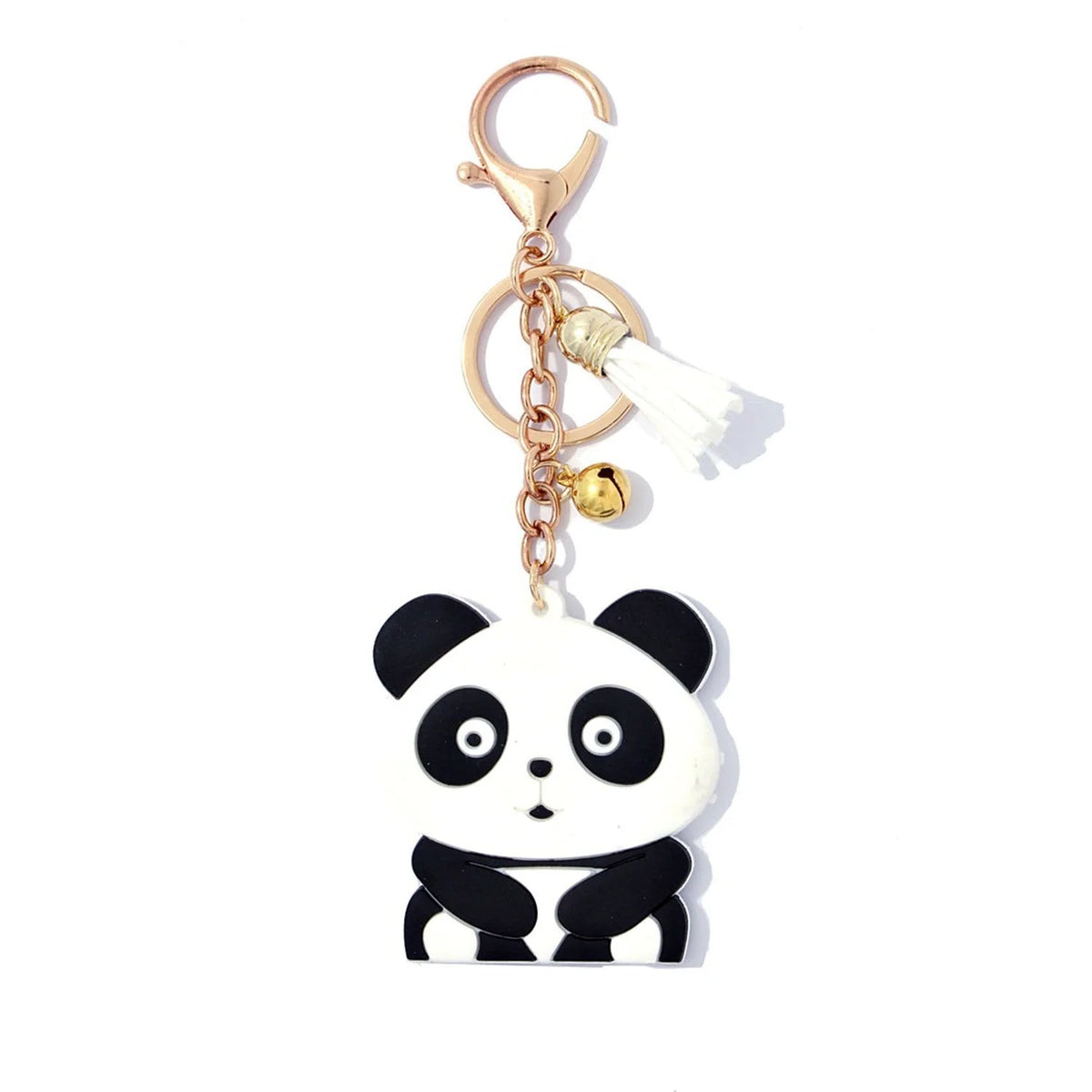 Panda key chain featuring a cute panda design with an attached chain