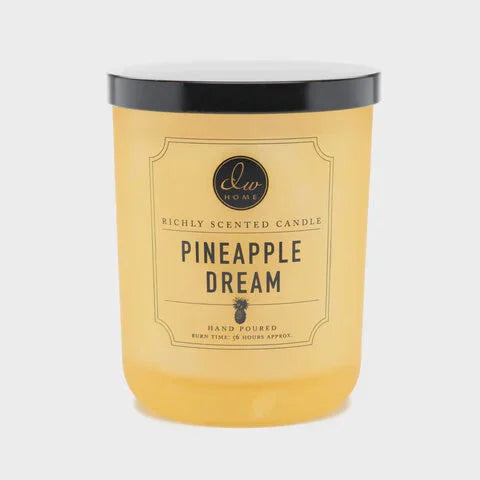 Pineapple Dream Candle displayed elegantly, showcasing its vibrant design and scent