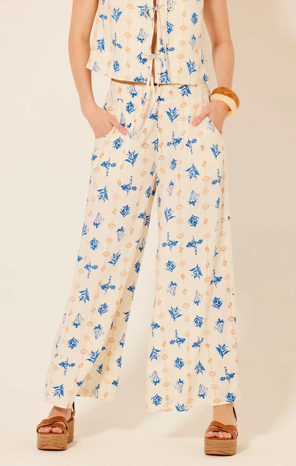 Printed wide-leg Valerie Sea Resort Pants showcasing stylish sea pants design