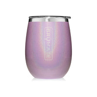 Purple glitter Uncork’d Wine Tumbler featuring the word drink for insulated enjoyment