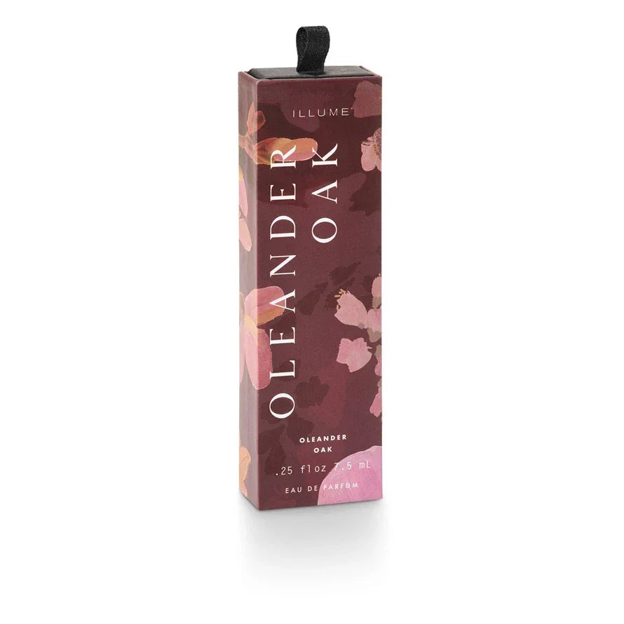 Oleander Oak Petite perfume spray box with floral design for oak petite perfume