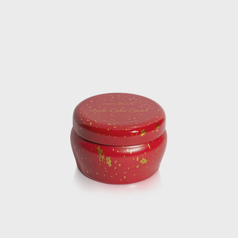 Red candle tin with gold flecks from Apple Cider Social Mini Tin Candle collection