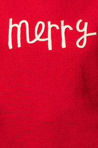 Red Merry Sweater for women’s boho chic clothing available at Shop Daisy