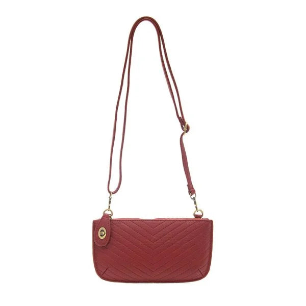 Red Quilted Mini Crossbody Clutch with Credit Card Pockets