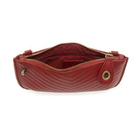 Red Quilted Leather Mini Crossbody Wristlet Clutch with Credit Card Pockets