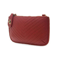 Red Quilted Leather Mini Crossbody Clutch with Credit Card Pockets