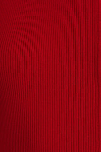 Red ribbed fabric on Boat Neck Sleeveless Button Up Ribbed Top from Daisy Lane Shop