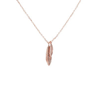 Elegant rose gold feather pendant necklace designed for bohemian girls