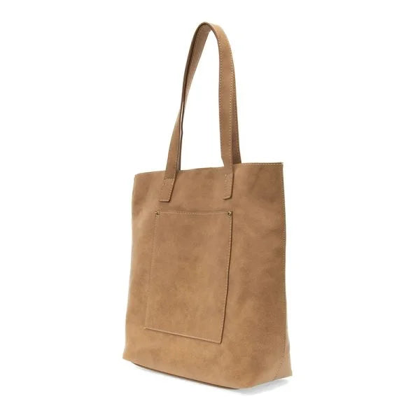 The Row Tote Bag in Tan featuring vegan leather and an interior zip closure