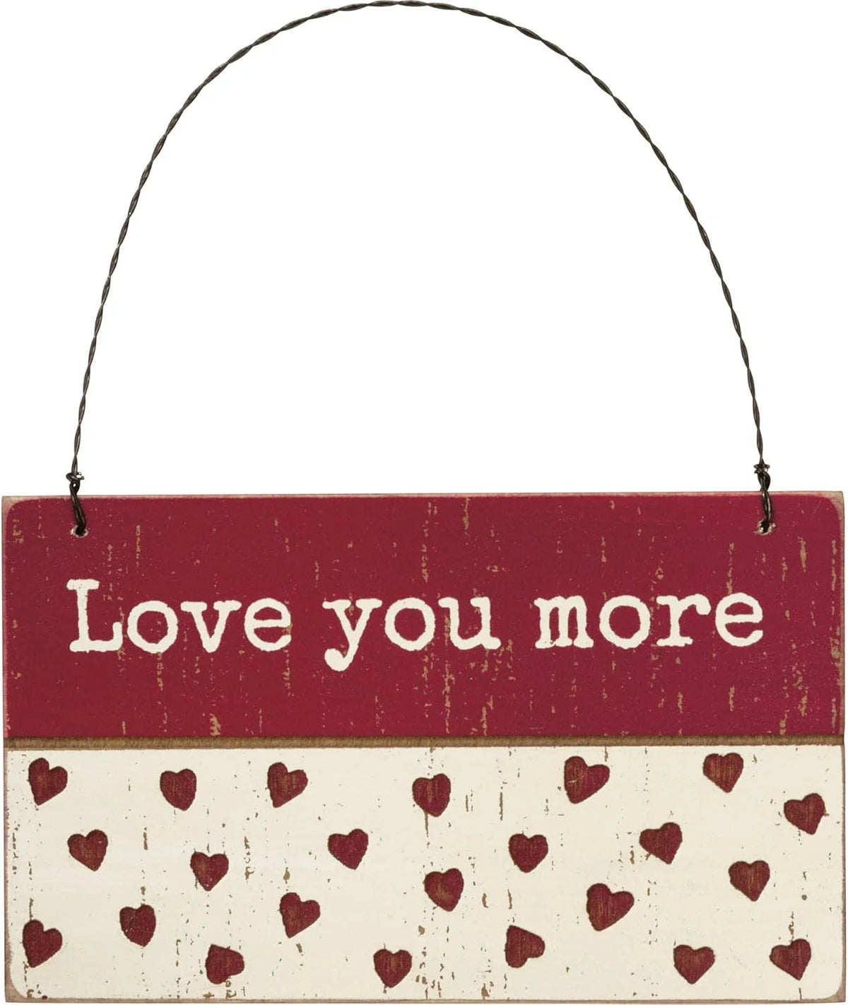 Rustic wooden sign with love you more text, ideal for women’s boho chic decor