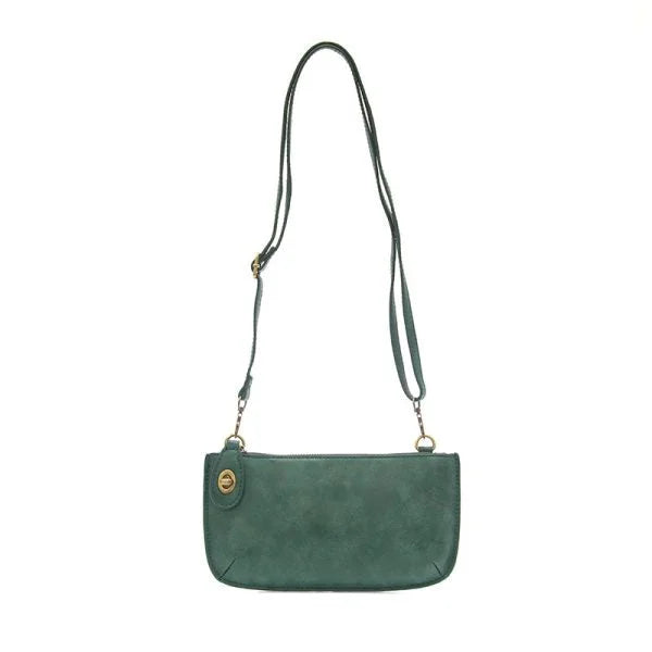 LUX CROSSBODY WRISTLET CLUTCH in Forest Green showcasing a stylish crossbody wristlet