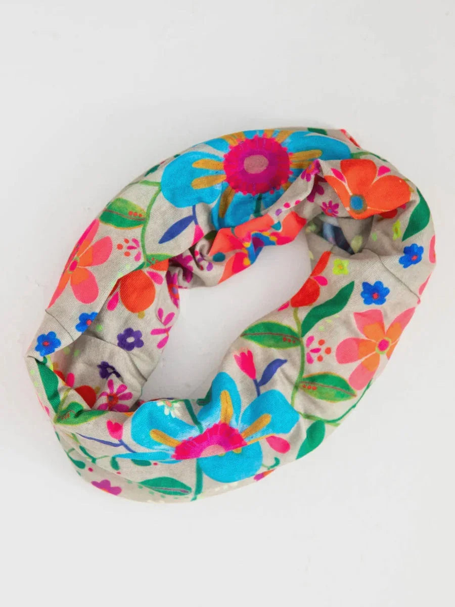 Colorful floral print scarf for FULL BOHO BANDEAU HEADBAND and stylish headwrap