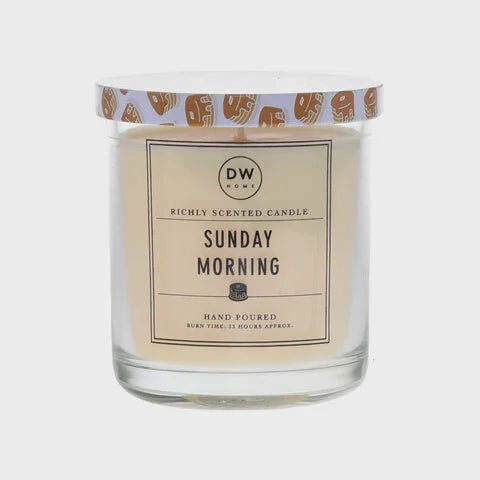 Scented Sunday Morning Candle in a glass jar for a boho-inspired free spirit home decor