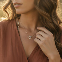Silver circle pendant necklace with diamond accents from Bohemian Interlocking Strength collection