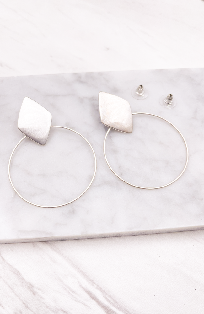 Silver Multi Shape Hoop Earrings - Earrings