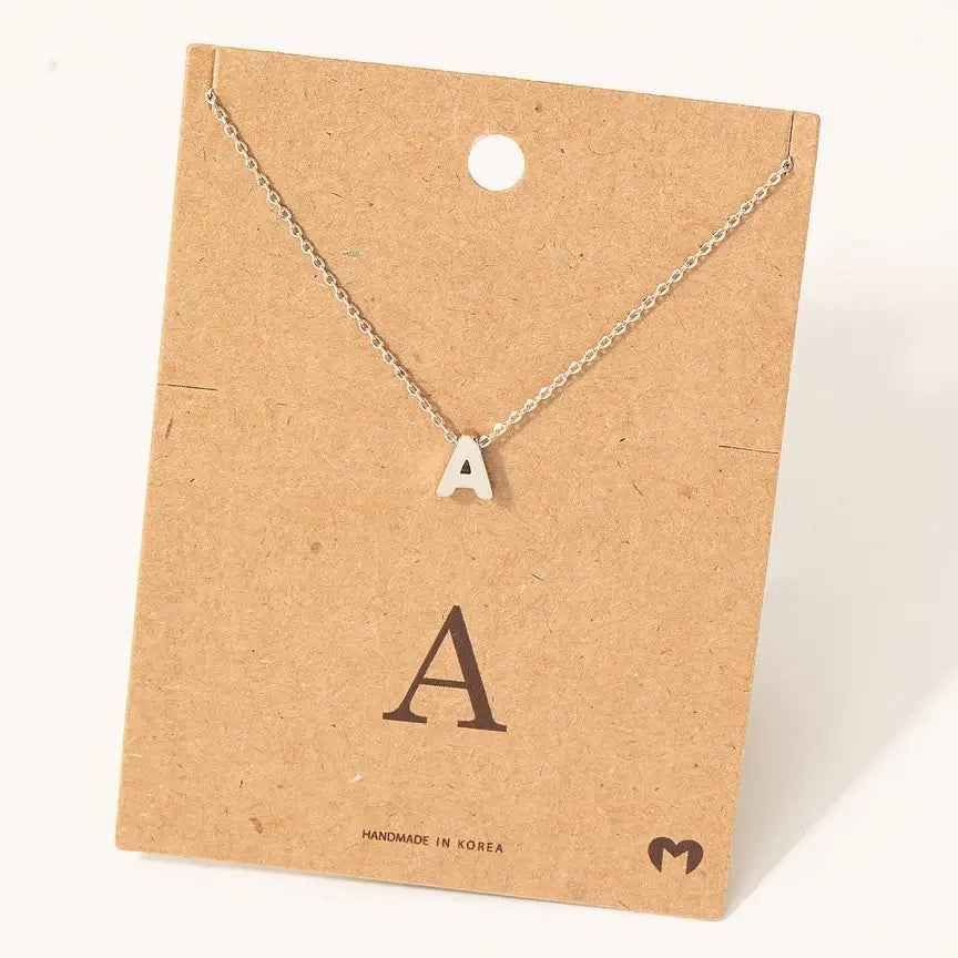 Silver letter A necklace from personalized dainty jewelry collection