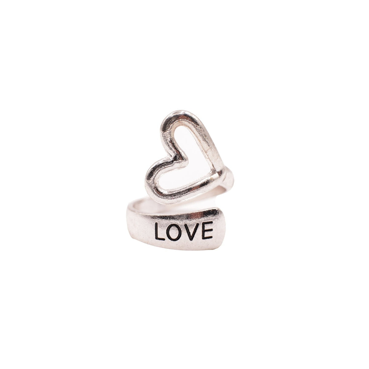 Silver Heart Love Ring - Rings