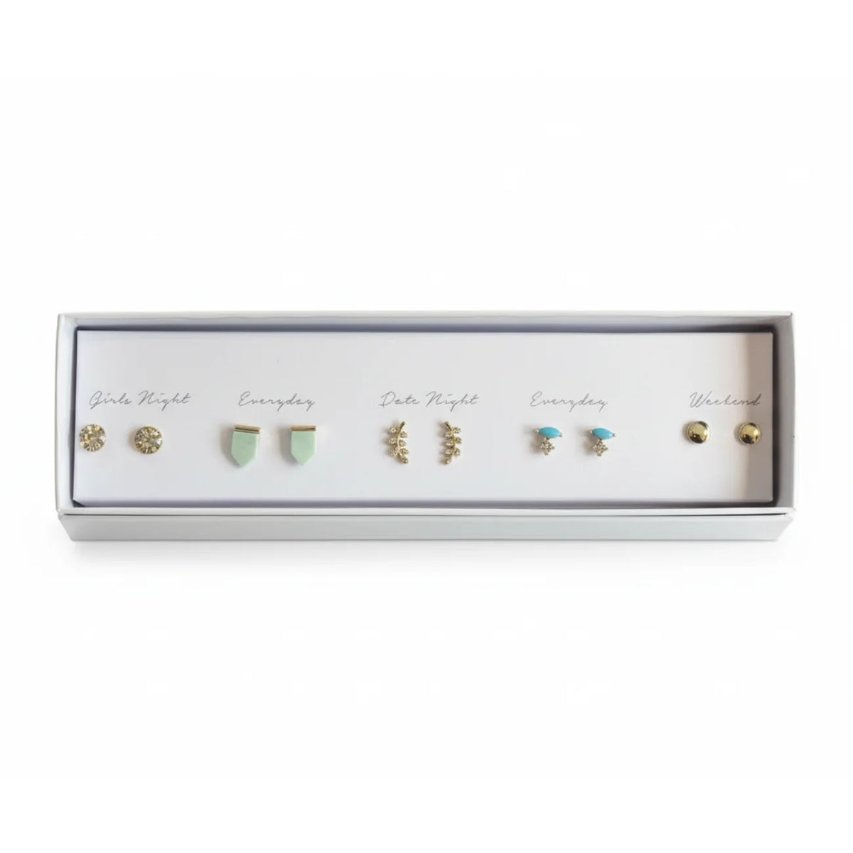 Versatile boho chic silver stud earrings set with colorful gemstones