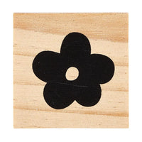 Simple black flower silhouette with rounded petals for TREASURE BOX EARRINGS - DAISY