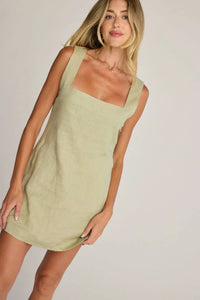 Sleeveless square-neck mini dress from SUNDAY RITUAL DAHLIA LINEN collection for women