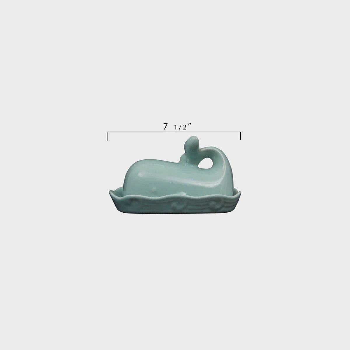 A small green whale butter dish from Daisy Lane, perfect for beachy vibes