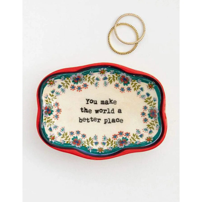 Small tray featuring an inspirational quote in Better Place Artisan Dish design