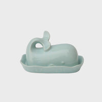 Whale butter dish from Daisy Lane against a white background exuding beachy vibes