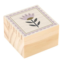 Square wooden box with floral design for TREASURE BOX EARRINGS, perfect box earrings accessory