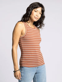 Striped brown EDLIN BASIC TANK top for casual wear ideal for everyday fashion