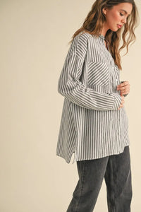 Striped long-sleeved shirt in size small from Shop Daisy women’s boho chic clothing
