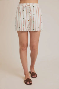 Striped palm tree print linen shorts from PALM TREES LINEN SHORTS collection