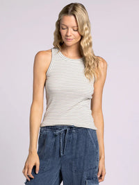 Striped ribbed tank top from Edlin Basic Tank collection, stylish and comfortable basic tank