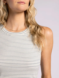 Striped ribbed edlin basic tank top displayed in Edlin Basic Tank collection