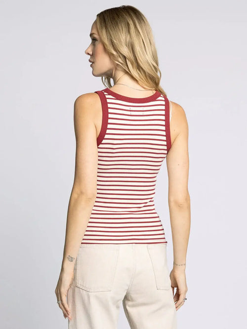 Striped tank top from THREAD AND SUPPLY ELLEN TANK, perfect for women’s boho chic clothing
