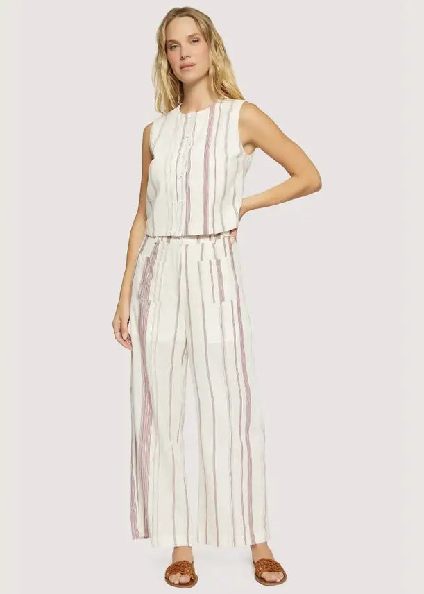 Striped two-piece pantsuit from LOST + WANDER Summer collection, perfect for women’s boho chic clothing at Shop Daisy
