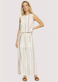 Striped two-piece pantsuit from LOST + WANDER Summer collection, perfect for women’s boho chic clothing at Shop Daisy