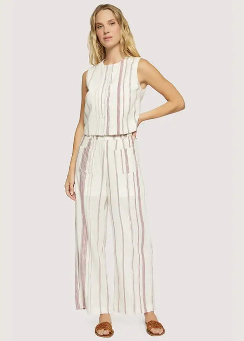 Striped two-piece pantsuit from LOST + WANDER Summer collection, perfect for women’s boho chic clothing at Shop Daisy