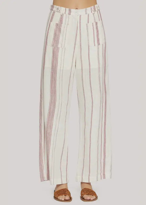 Striped wide-leg straight pants from LOST + WANDER Summer collection, women’s boho chic clothing