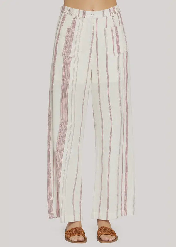 Striped wide-leg straight pants from LOST + WANDER Summer collection, women’s boho chic clothing