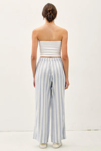 Ombre striped wide-leg pants with drawstring waist, stylish striped wide leg trousers