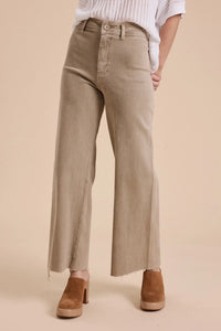 Tan wide leg denim pants from STRAIGHT WIDE LEG DENIM PANTS collection