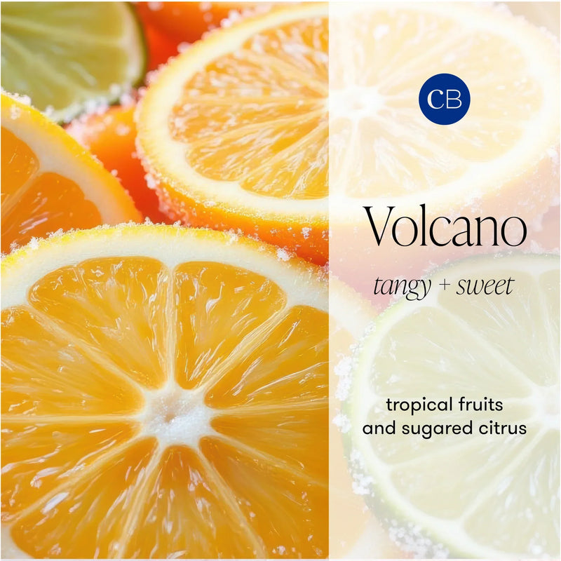 Vibrant citrus fruit slices in orange and yellow hues for Capri Blue Signature Royal Gem Volcano candle
