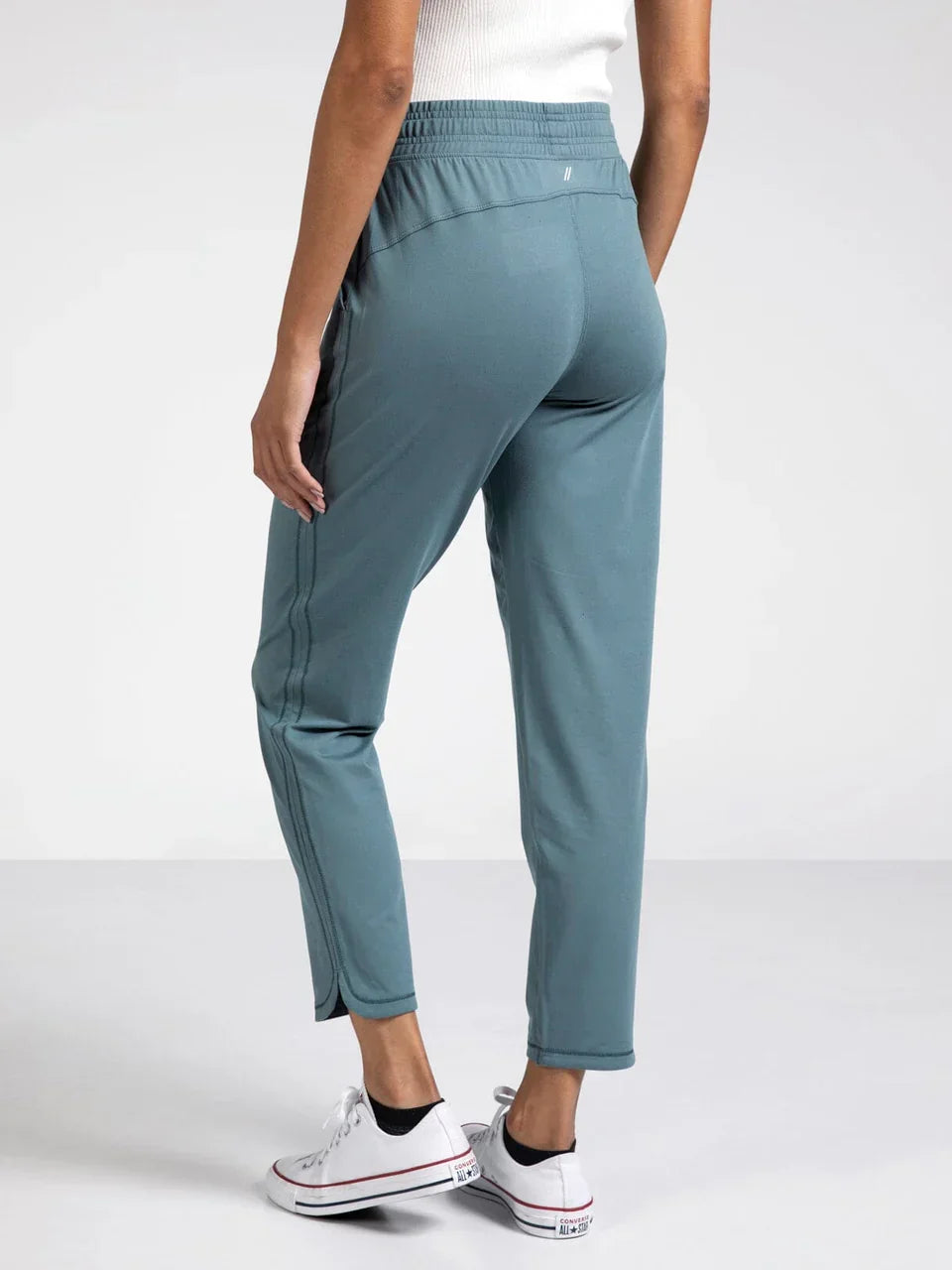 Teal Thread and Supply Harla Pants with white drawstring and pockets