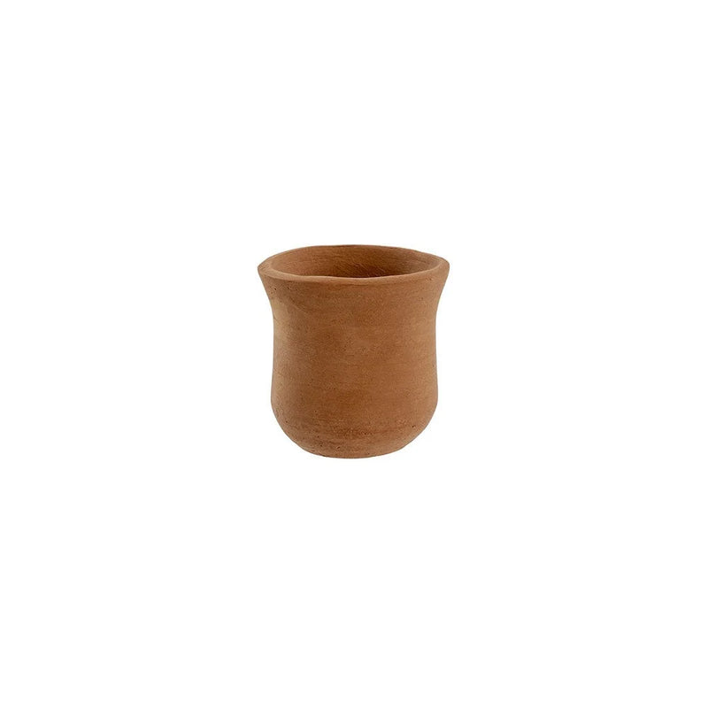 Terracotta Petit Pot featuring an unglazed terracotta design with a flared rim